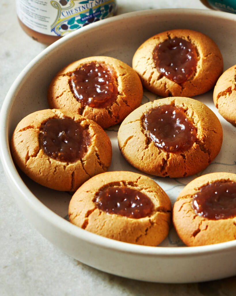 Chestnut Spread Oats Thumbprint Cookies